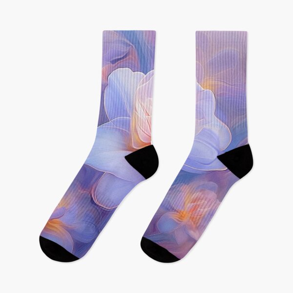 Item preview, Dreamy Pastel Flower – Abstract Floral Art in Violet and Peach designed and sold by StudioDina.