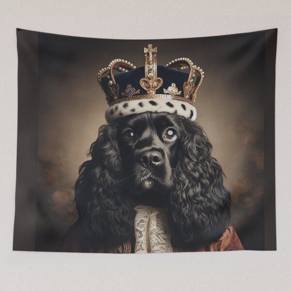 Item preview, Black Cocker Spaniel in Baroque Renaissance Royal Costume – Regal Spaniel Elegance - Pet Portrait designed and sold by Deliberate Creations.