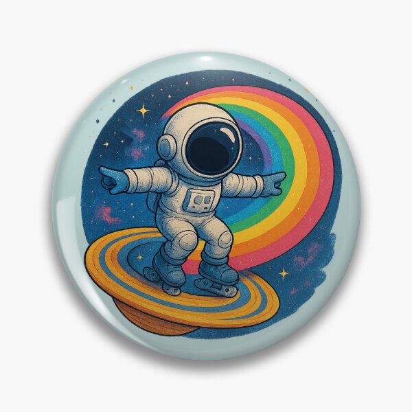 Item preview, Saturn Ring Skater – Ride the Cosmic Rainbow designed and sold by HEERMANArt.
