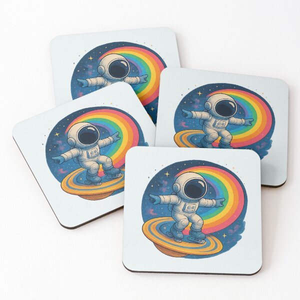 Item preview, Saturn Ring Skater – Ride the Cosmic Rainbow designed and sold by HEERMANArt.