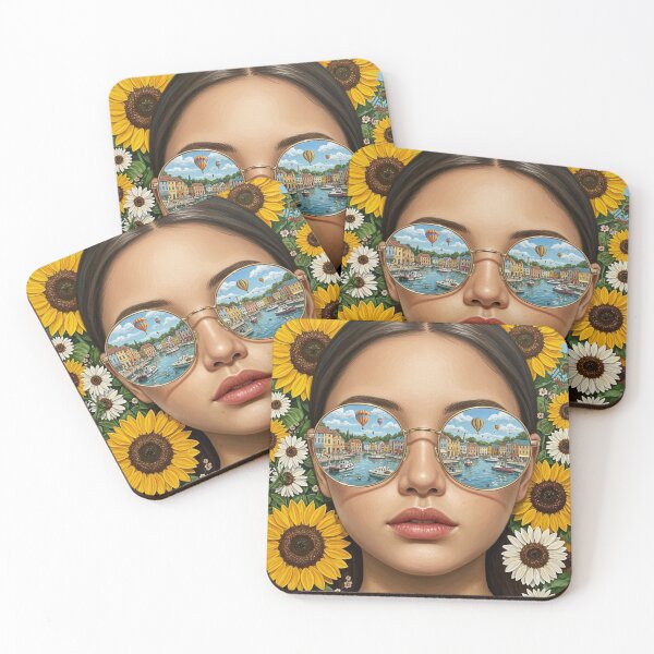 Item preview, Surreal City Reflections - Woman with Oversized Glasses designed and sold by PhotiniaART.