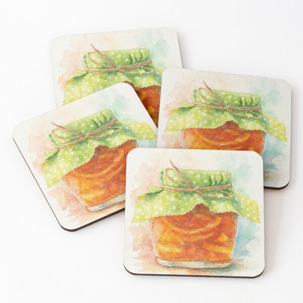 Item preview, Homemade Citrus Orange Jam in Vintage Jar – Watercolor Style designed and sold by Pacika.
