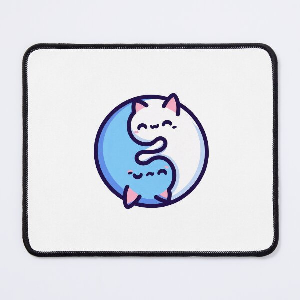 Item preview, Adorable blue and white yin yang cats curled into a perfect circle designed and sold by All-Of-Art.