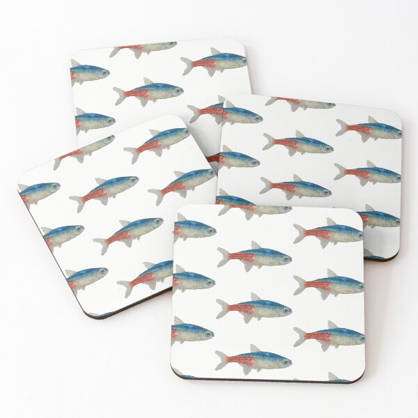 Item preview, Hyper realistic hand painted museum watercolor painting of Neon Tetras. ichthyologist designed and sold by Bmoony.