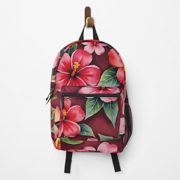 Item preview, Red Tropical Cartoon Flowers Pattern designed and sold by FunCartoonSpot.