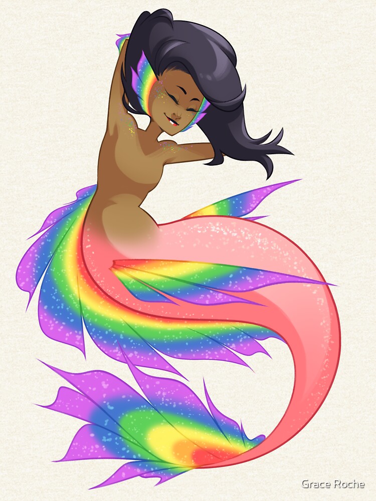 "Mermaid Rainbow Pride Flag" Pullover Hoodie by gracekaylor Redbubble