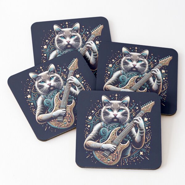 Item preview, The guitarist cat designed and sold by Artillenium.