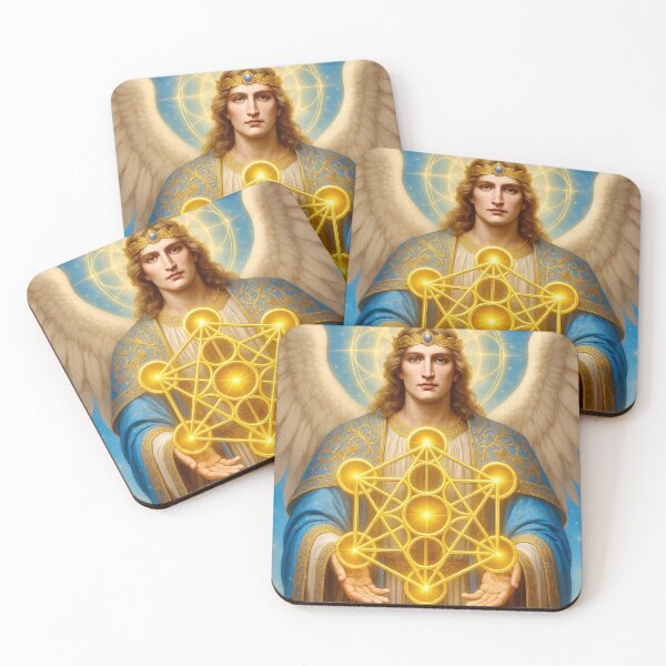 Item preview, Archangel Metatron with Metatron’s Cube – Divine Light, Sacred Geometry & Spiritual Awakening Art designed and sold by prosperidad8.