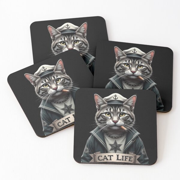 Item preview, Tattooed Cat - Edgy Feline Art designed and sold by KhadijaBatool38.