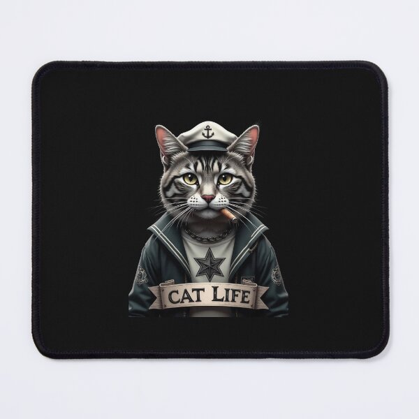 Item preview, Tattooed Cat - Edgy Feline Art designed and sold by KhadijaBatool38.