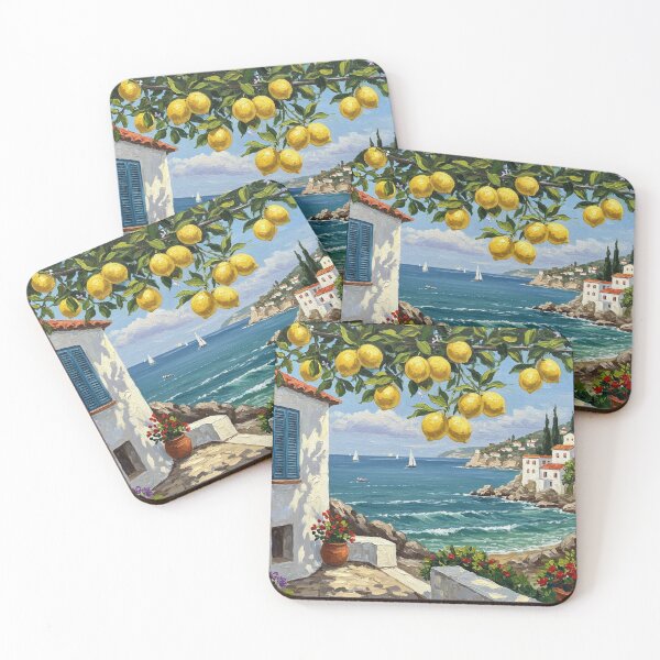 Item preview, Serene Coastal Escape - Lemon Tree by the Sea designed and sold by PhotiniaART.