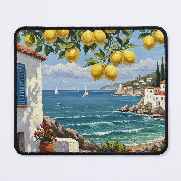 Item preview, Serene Coastal Escape - Lemon Tree by the Sea designed and sold by PhotiniaART.