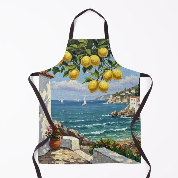 Item preview, Serene Coastal Escape - Lemon Tree by the Sea designed and sold by PhotiniaART.
