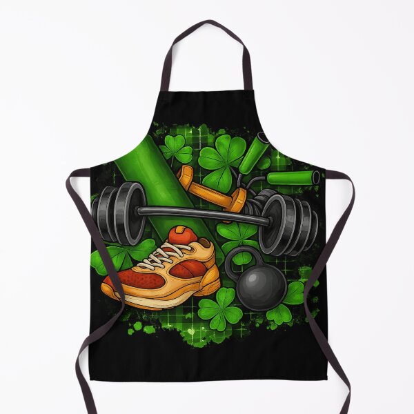 Item preview, Colorful Fitness Equipment Art with Lucky Shamrocks Background designed and sold by haitrieuic96.