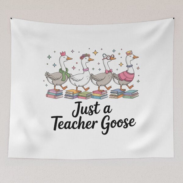 Item preview, Funny Teacher Goose Illustration – Cute Geese on Books designed and sold by Sonchai Paladsai.
