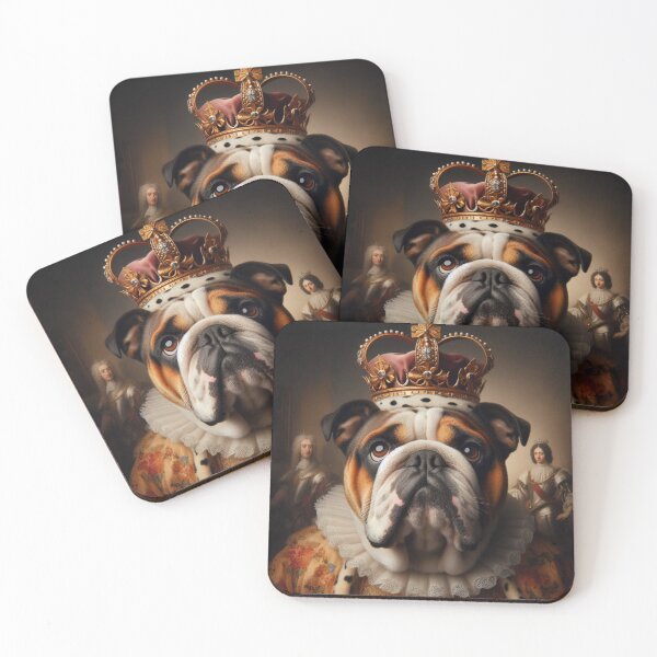 Item preview, English Bulldog in Baroque Renaissance Royal Costume – Majestic Bulldog Pet Portrait designed and sold by Deliberate Creations.