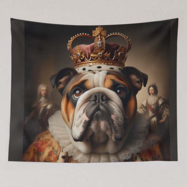 Item preview, English Bulldog in Baroque Renaissance Royal Costume – Majestic Bulldog Pet Portrait designed and sold by Deliberate Creations.