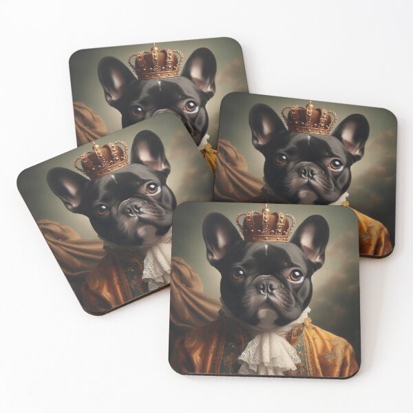 Item preview, Black French Bulldog in Baroque Renaissance Royal Attire – Dashing Noble Pup Pet Portrait  designed and sold by Deliberate Creations.