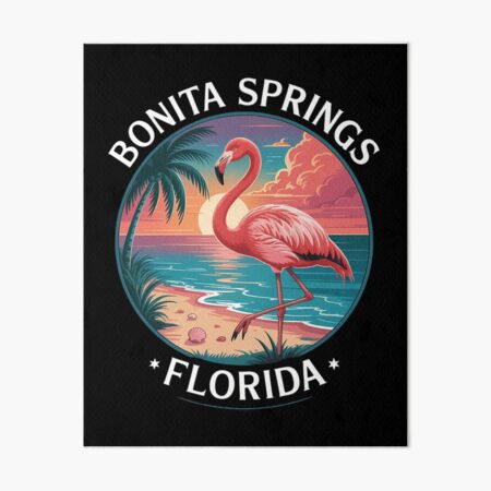Vista previa del artículo con la obra «Recuerdo tropical de flamencos de la playa de Bonita Springs, Florida», diseñado y vendido por aidenpier.