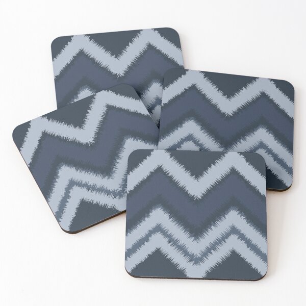 Item preview, Ikat handwoven blurred zigzag indigo soft indigo mist designed and sold by zephstudoartist.