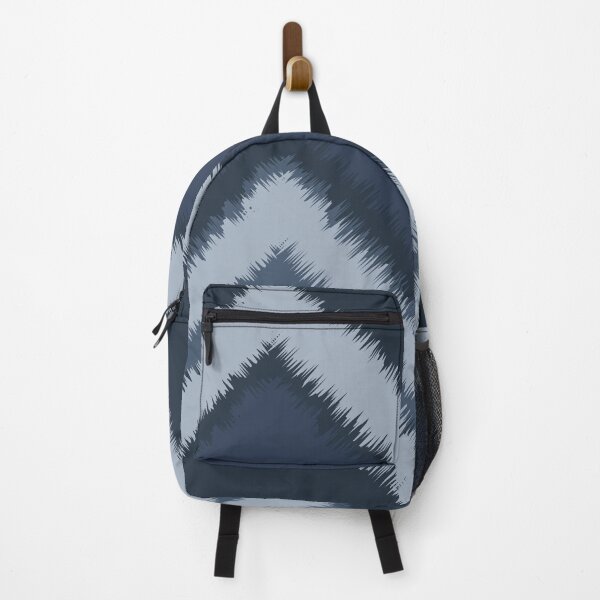 Item preview, Ikat handwoven blurred zigzag indigo soft indigo mist designed and sold by zephstudoartist.