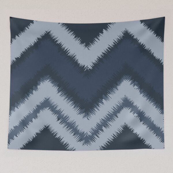 Item preview, Ikat handwoven blurred zigzag indigo soft indigo mist designed and sold by zephstudoartist.