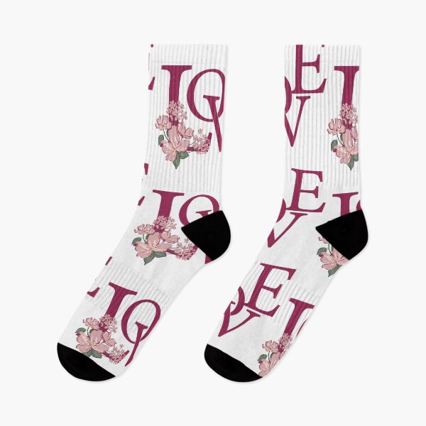 Item preview, Elegant LOVE Typography with Pink Flowers designed and sold by artistcamellia.