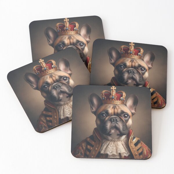 Item preview, Brown French Bulldog in Baroque Renaissance Royal Costume – Dignified Brown Frenchie Pet Portrait designed and sold by Deliberate Creations.