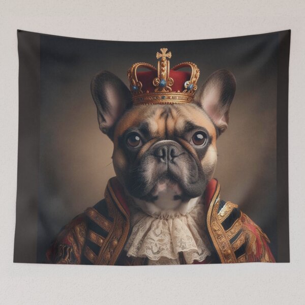 Item preview, Brown French Bulldog in Baroque Renaissance Royal Costume – Dignified Brown Frenchie Pet Portrait designed and sold by Deliberate Creations.