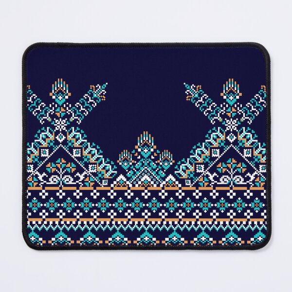 Item preview, Navy Ethnic Pixel Textile Weaving Design  designed and sold by MNX.