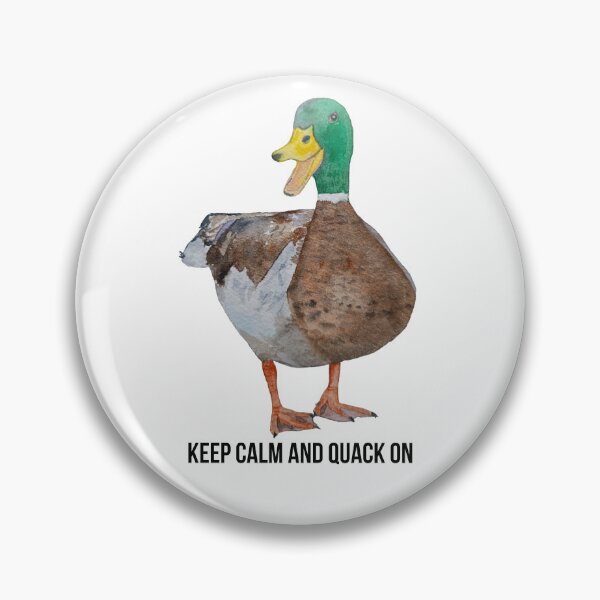 Item preview, Watercolor Duck with the funny phrase “Keep calm and quack on” designed and sold by ArtCheri.