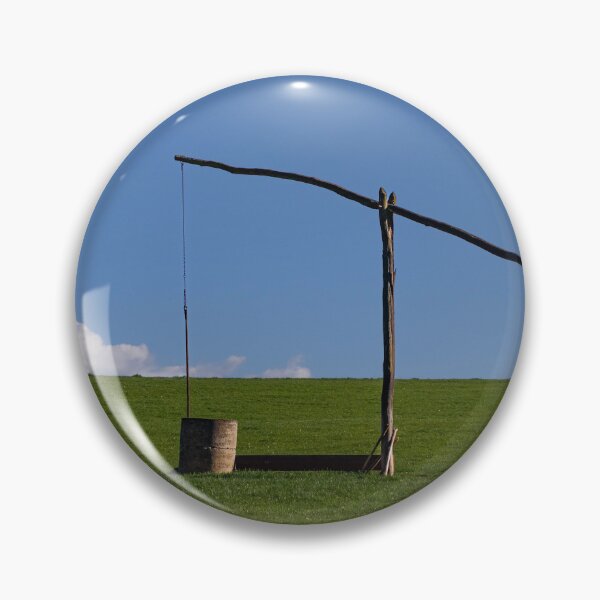 Item preview, Wooden sweep well on a farm with green grass and blue sky designed and sold by PR7 photography.