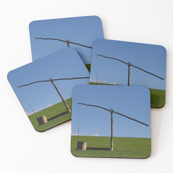 Item preview, Wooden sweep well on a farm with green grass and blue sky designed and sold by PR7 photography.