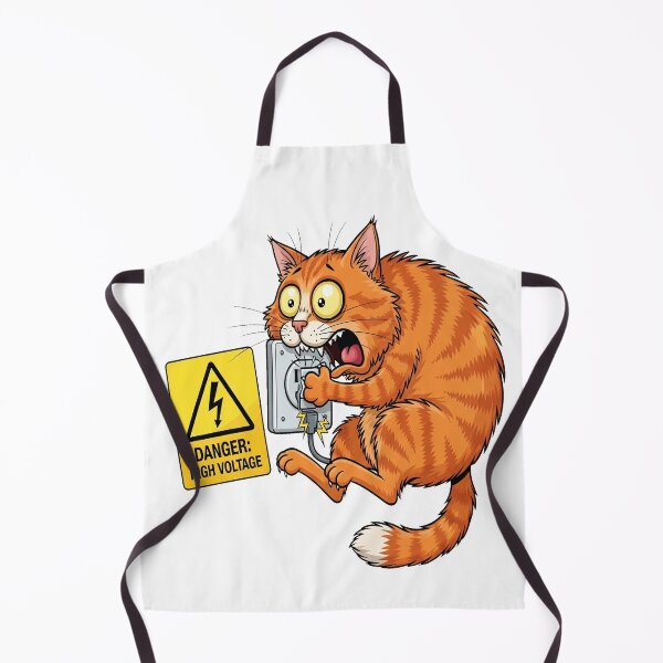 Item preview, Electricity Kills – Funny Cat vs. Socket Cartoon designed and sold by demirkanad.