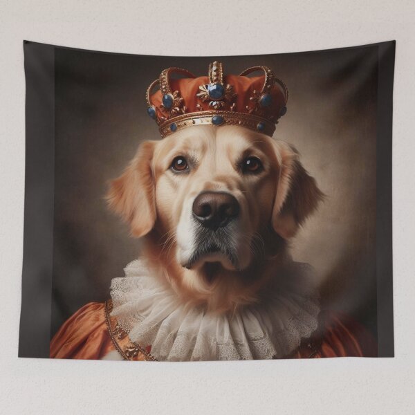 Item preview, Golden Retriver in Baroque Renaissance Royal Costume - Gentle Regal Pet Portrait designed and sold by Deliberate Creations.