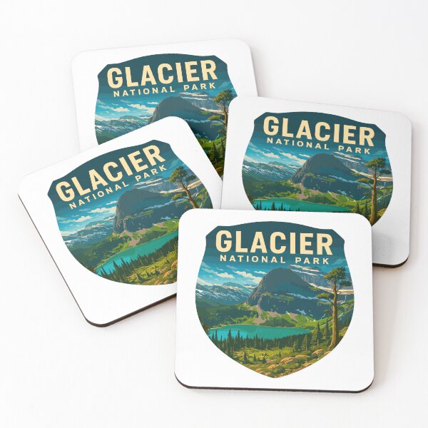 Item preview, Glacier National Park Retro Mountain Landscape Sticker designed and sold by Ismeal Von.