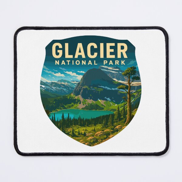 Item preview, Glacier National Park Retro Mountain Landscape Sticker designed and sold by Ismeal Von.