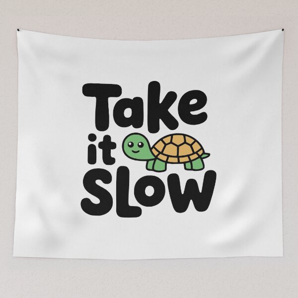 Item preview, Take It Slow! Cute Turtle Pun designed and sold by PMCreative.