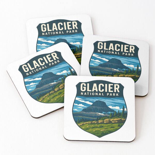 Item preview, Glacier National Park Retro Mountain Landscape Sticker designed and sold by Ismeal Von.