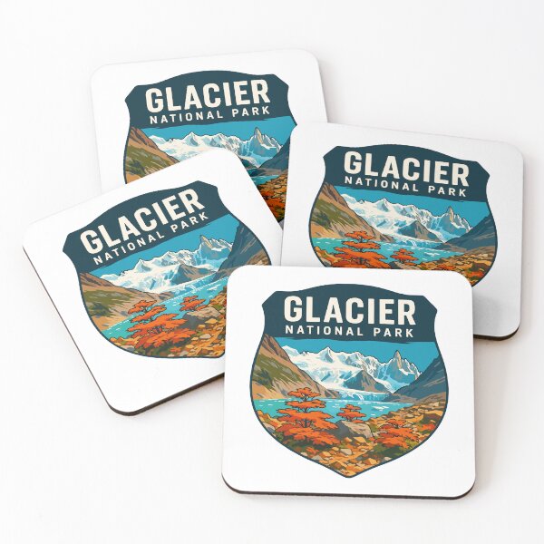 Item preview, Glacier National Park Retro Mountain Landscape Sticker designed and sold by Ismeal Von.
