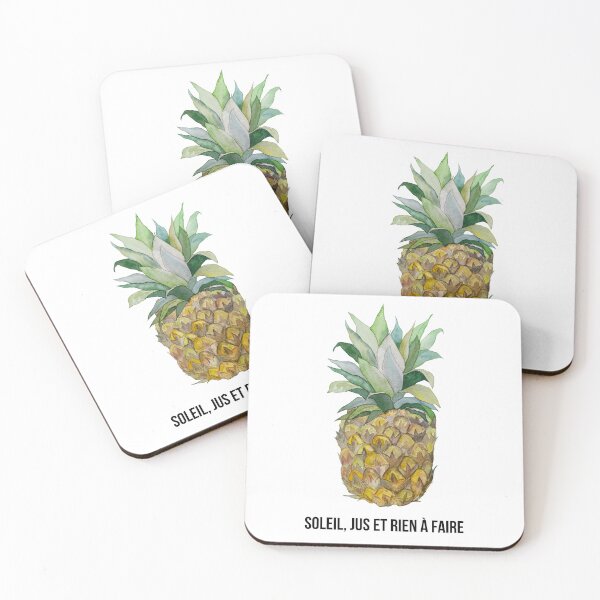 Item preview, Pineapple with the humorous message "Sun, juice and nothing to do" designed and sold by ArtCheri.
