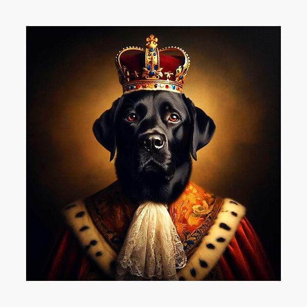 Item preview, Black Labrador in Baroque Renaissance Royal Costume – Loyal Noble Lab Pet Portrait designed and sold by Deliberate Creations.