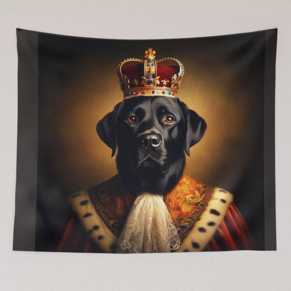 Item preview, Black Labrador in Baroque Renaissance Royal Costume – Loyal Noble Lab Pet Portrait designed and sold by Deliberate Creations.