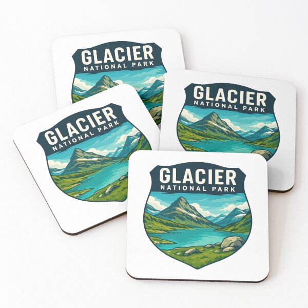 Item preview, Glacier National Park Retro Mountain Landscape Sticker designed and sold by Ismeal Von.