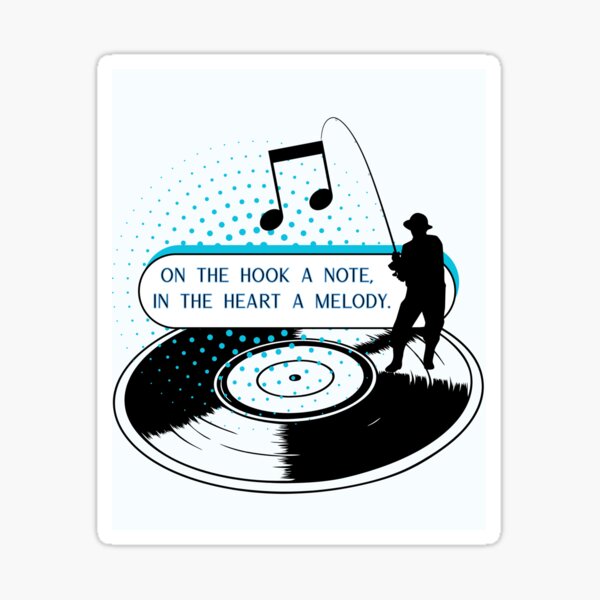 On the hook a note, in the heart a melody Sticker
