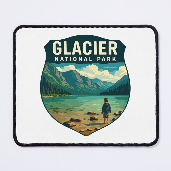Item preview, Glacier National Park Retro Mountain Landscape Sticker designed and sold by Ismeal Von.