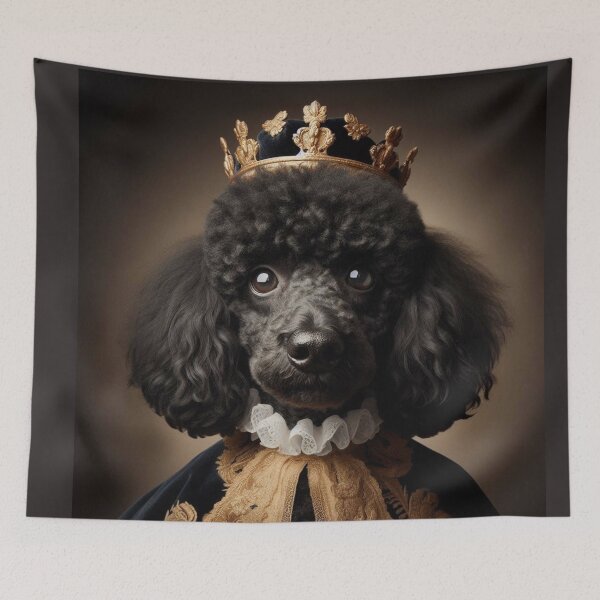 Item preview, Black Poodle in Baroque Renaissance Royal Costume – Elegant Noble Pup Pet Portrait designed and sold by Deliberate Creations.