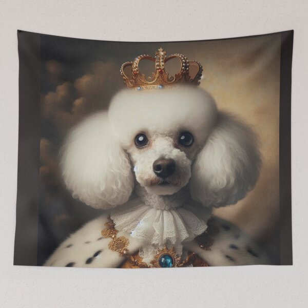 Item preview, White Poodle in Baroque Renaissance Royal Costume – Regal Fluffy Monarch Pet Portrait designed and sold by Deliberate Creations.