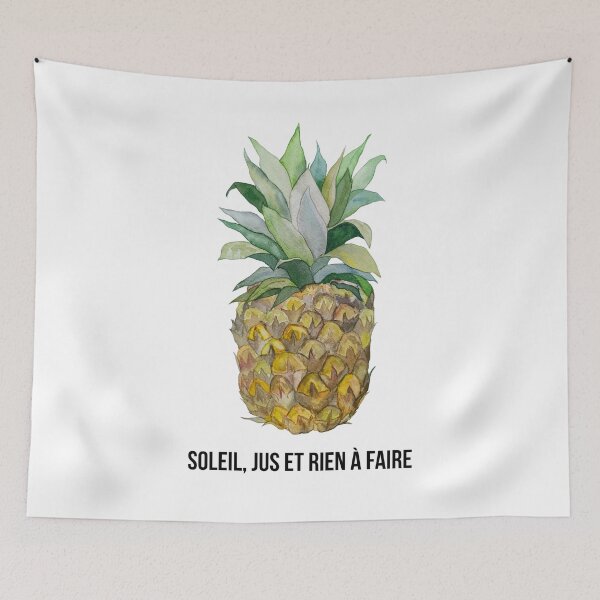Item preview, Pineapple with the humorous message "Sun, juice and nothing to do" designed and sold by ArtCheri.