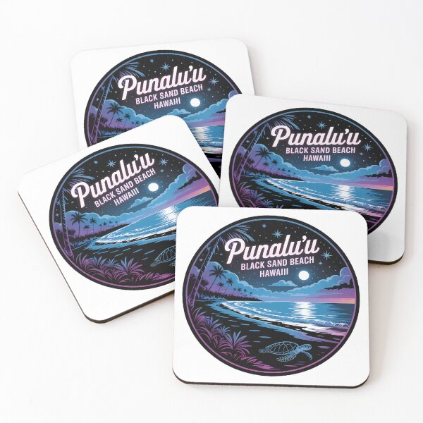 Item preview, Punalu’u Black Sand Beach Hawaii Nightscape Circle Sticker designed and sold by Horizon Tales.